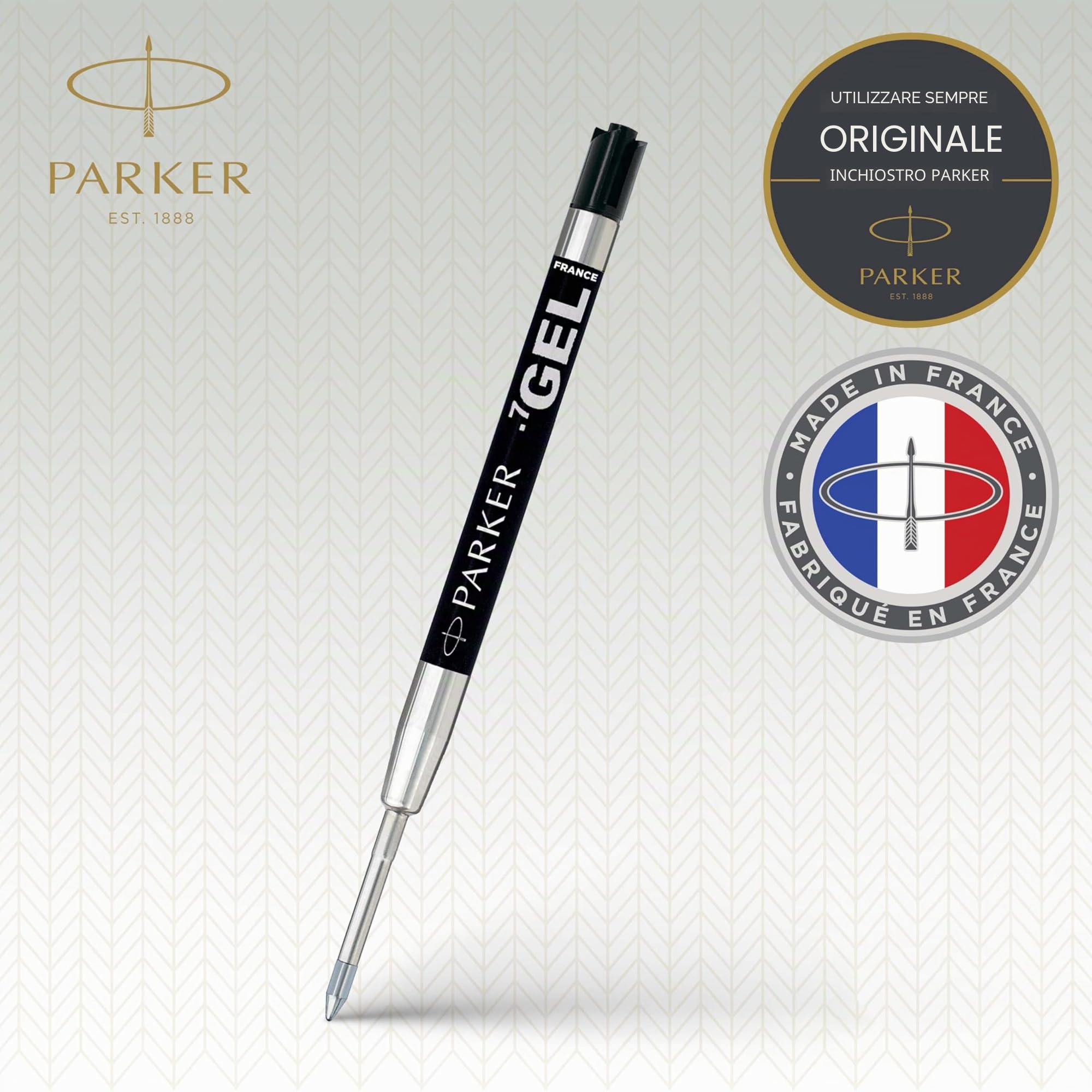 Parker QUINK ricariche inchiostro gel punta media 0,7 mm nero 2 pezzi