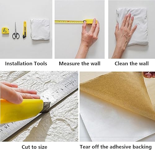 Miniatura 6 de 10 paneles de pared 3D para despegar y pegar, papel tapiz autoadhesivo de ladrillo de espuma, papel tapiz para pared de baño, impermeable, espuma de