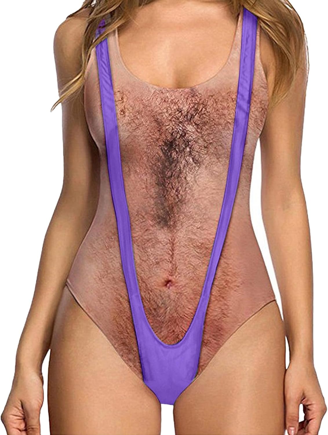 Hairy Man Womens Swimsuit One Piece Bathing Suit Hairy Man Chest