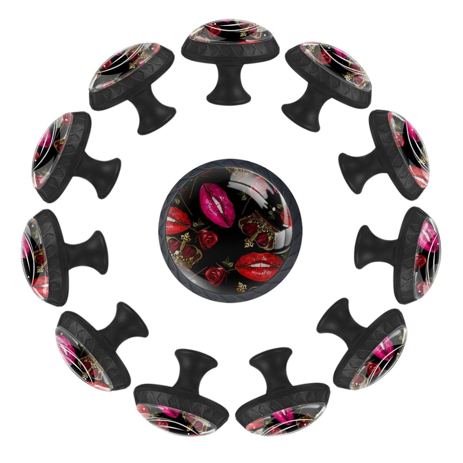 Boutons de tiroir en couronne de roses 35mm Lips pour commode chic