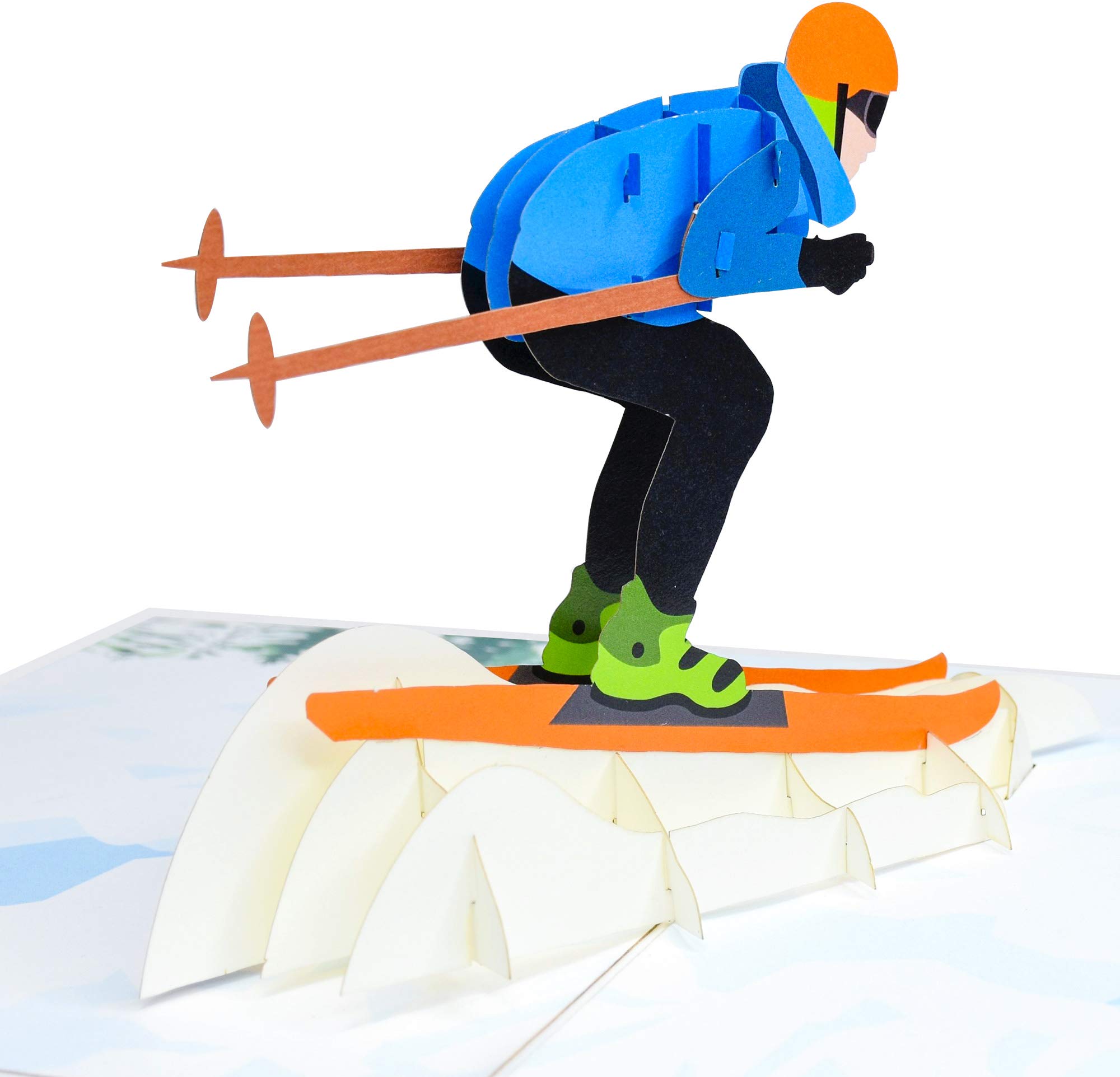 Deporte De Invierno De Esquís Y Bastones De Esquí Patron Set Cumpleaños Gracias Tarjeta Postal Correo Lado 20pcs