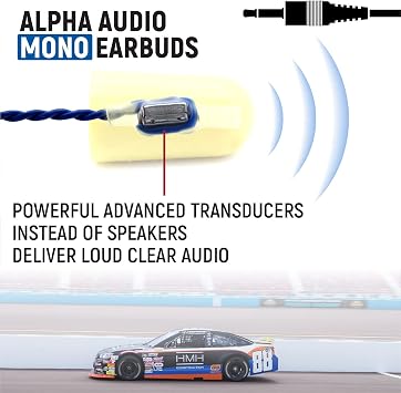 Rugged Radios Alpha Audio Foam Mono Earbud Speakers for Racing Radios Communications Electronics Connects to 3.5mm Ear Bud Jack
