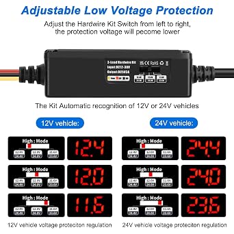 XMSJSIY Dash Cam Hardwire Kit Micro USB 12V-24V to 5V Step-Down Cable