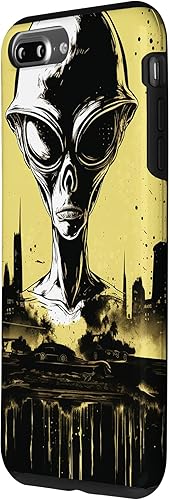 Vista 20 de iPhone 14 Pro Cute Green Alien Head UFO Space Face Alien Case