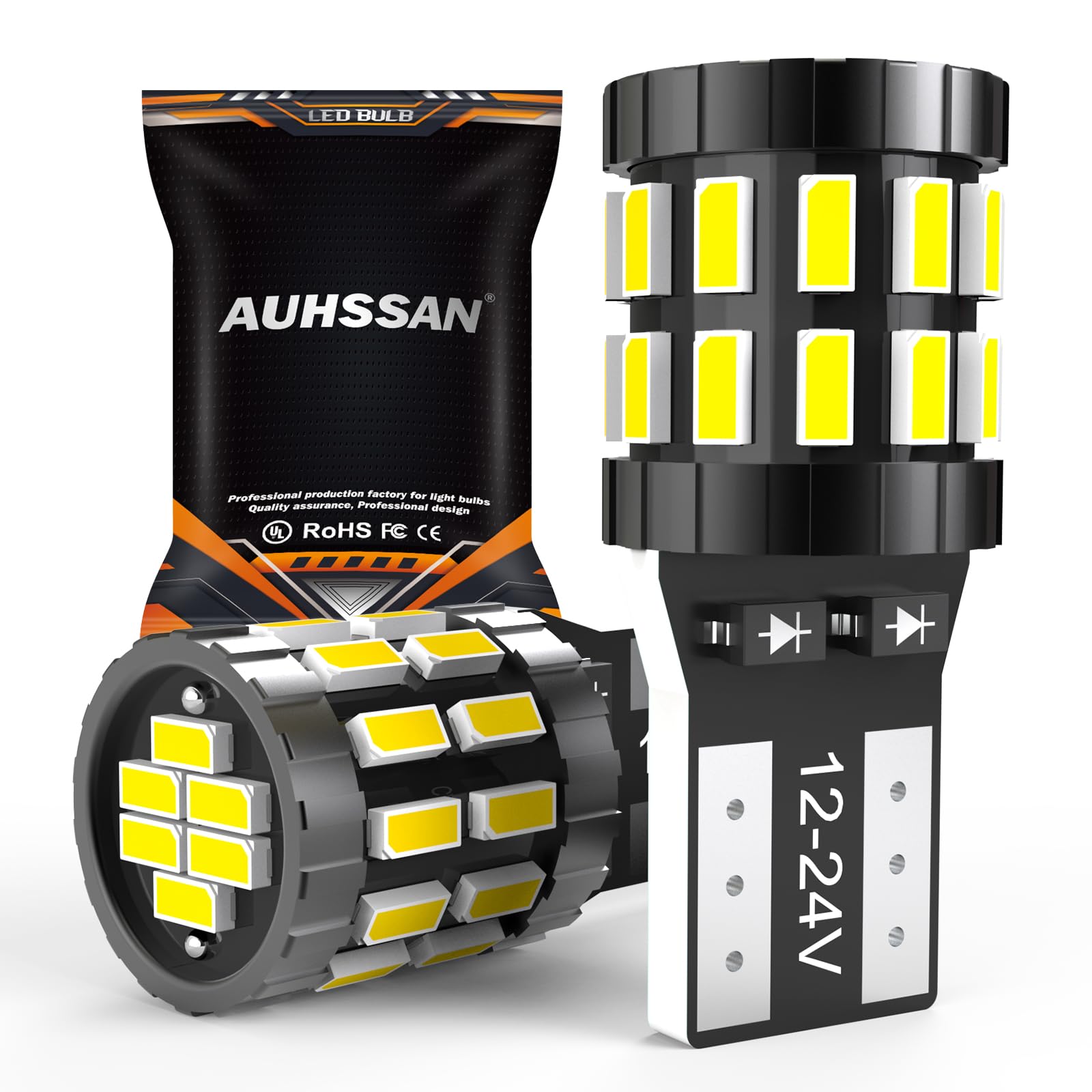20 Stuks T10 W5W LED-autolampen – Wit, 6000K, 12V – Voor Interieur, Dashboard, Kenteken, Zijmarkering – COB, 55 Lm, 50.000 Uur