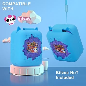 MGZNMTY Silicone Case for Bitzee Interactive Toy Digital Pet and Case, Protective Skin Sleeve for Bitsy Electronic Gadget Virtual Pet (Blue)
