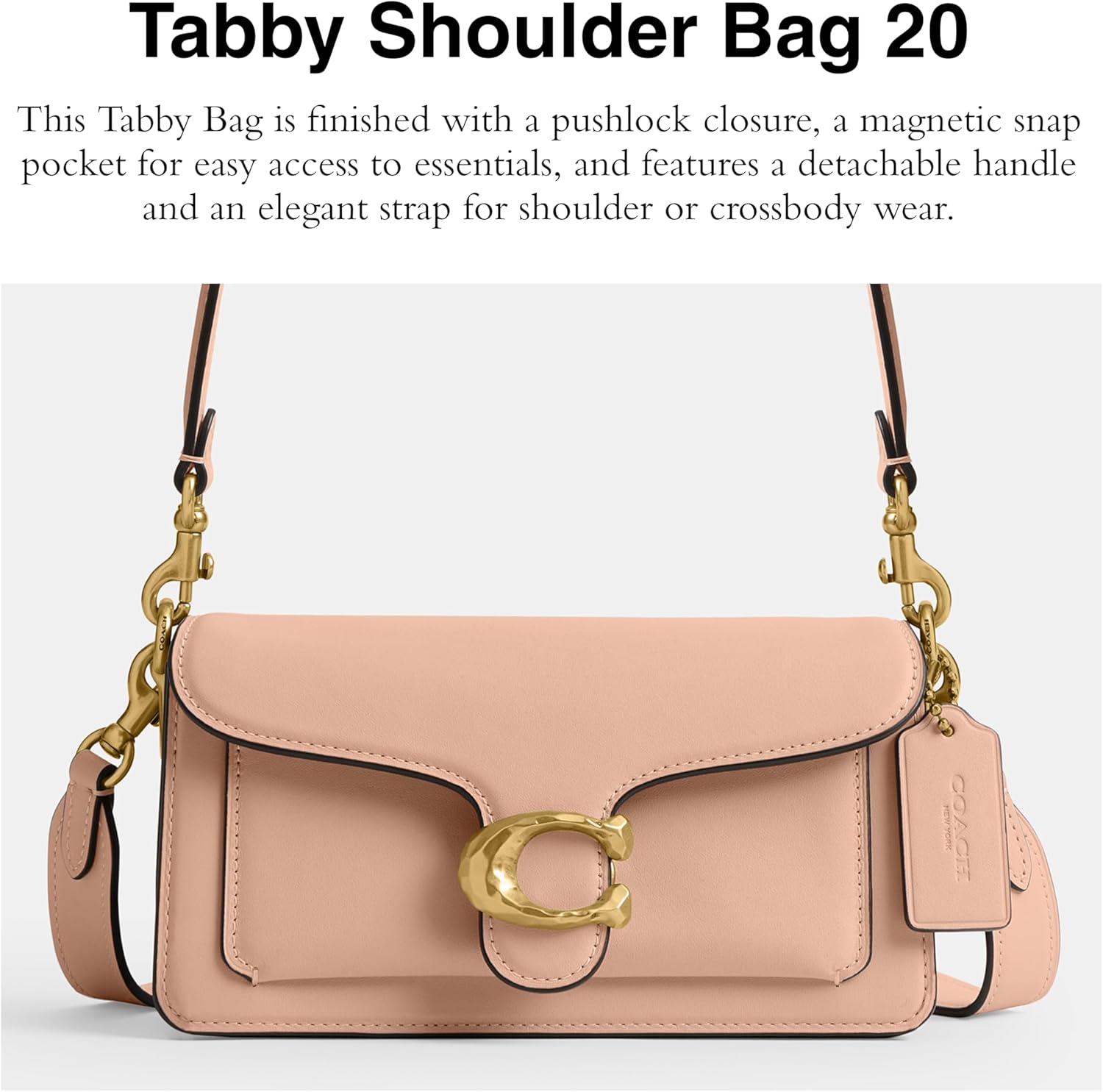 COACH womens Polished Pebble Leather Tabby Shoulder Bag 20