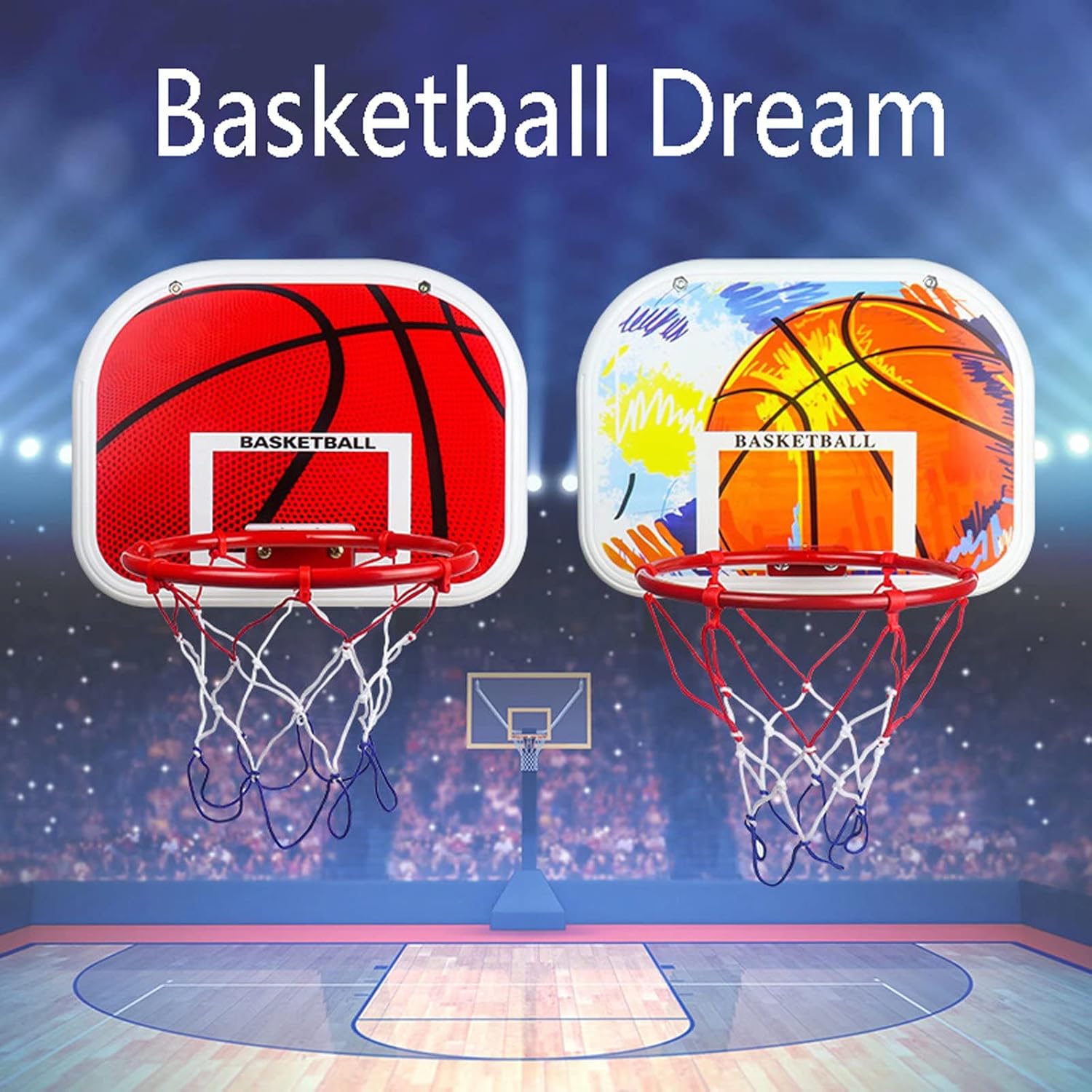 Mini Door Basketball Hoop with Tennis Ball and Ball Pump Easy to Assemble Kids Or Adult Suspension Kit : Clothing, Shoes & Jewelry