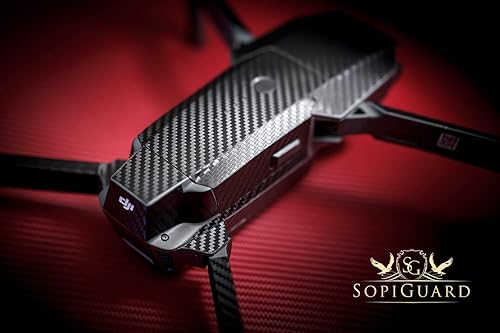 Miniatura 8 de SopiGuard Fibra de carbono negro precisión borde a borde cobertura vinilo piel controlador batería envoltura para DJI Mavic Pro