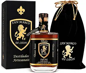 San Marco Di Leon Whisky Single Malt 3 Anos 700ml 40% Vol – Envelhecido em Carvalho, Destilação Dupla
