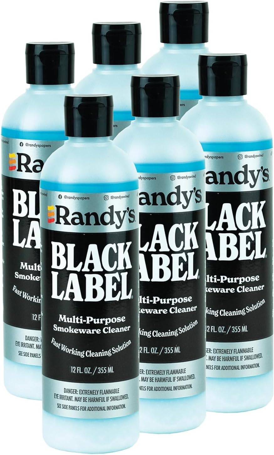 Randy's Black Label Cleaner - (12 fl oz) - Best Multipurpose Surface Cleaning Solution for Glass Tops, Metal and Ceramic Surfaces - Glass Top Cleaner for Streak-Free Finish - 6-Pack