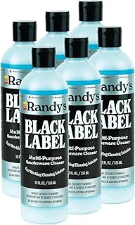 Randy's Black Label Cleaner - (12 fl oz) - Best Multipurpose Surface Cleaning Solution for Glass Tops, Metal and Ceramic Surfaces - Glass Top Cleaner for Streak-Free Finish - 6-Pack