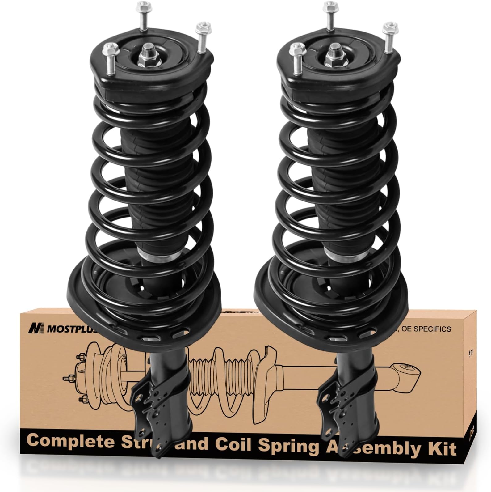 MOSTPLUS Rear Complete Strut Assembly & Shock Absorber w/Coil Springs Compatible with 2007-2011 Toyota Camry Avalon Lexus ES350, Replace 172309 172310 (Set of 2)
