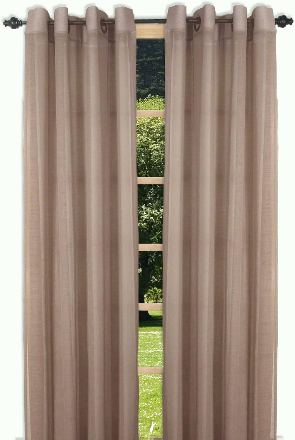 Sea Glass Tailored Curtain Panel, 55 by 72-Inch, Natural