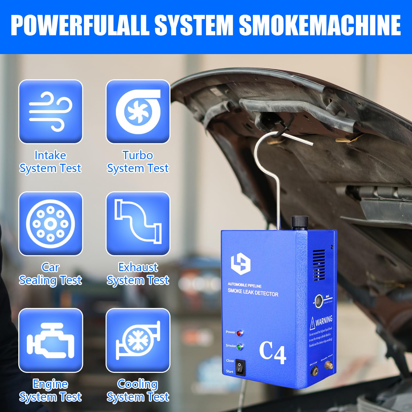 Mistmachine Rookmelder Mistmachine Voor Auto, Lekdetector, 12 V, Rookmelder, Auto, Met Geïntegreerde Luchtpomp, Brandstoflekkage, Auto, Voor Fietsen, Motorfiets, Boot, Voor Alle Fietsen, 12 V Rookdetector Motorfiets