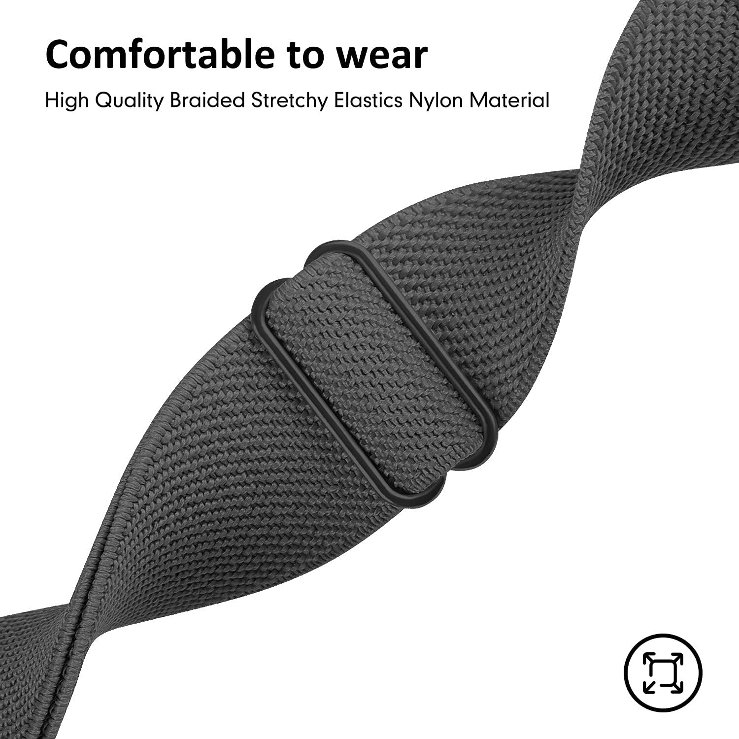 Acrbiutu Stretchy Solo Loop Nylon Bands Compatible with Apple Watch 38mm 40mm 42mm 44mm, Adjustable Braided Elastics Strap for iWatch Series 6/5/4/3/2/1 SE, Black,Dark Gray,Midnight Blue 42mm/44mm