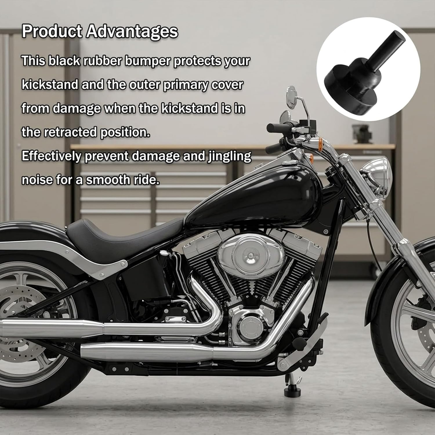Kickstand Puck, Kickstand Rubber Bumper Pad, Bumper Stand Kickstand Bumper Pad, Silicone Anti-collision Plug for Harley Kickstand Motorcycle Kickstand Puck Resilient Kickstand Pads Accessory