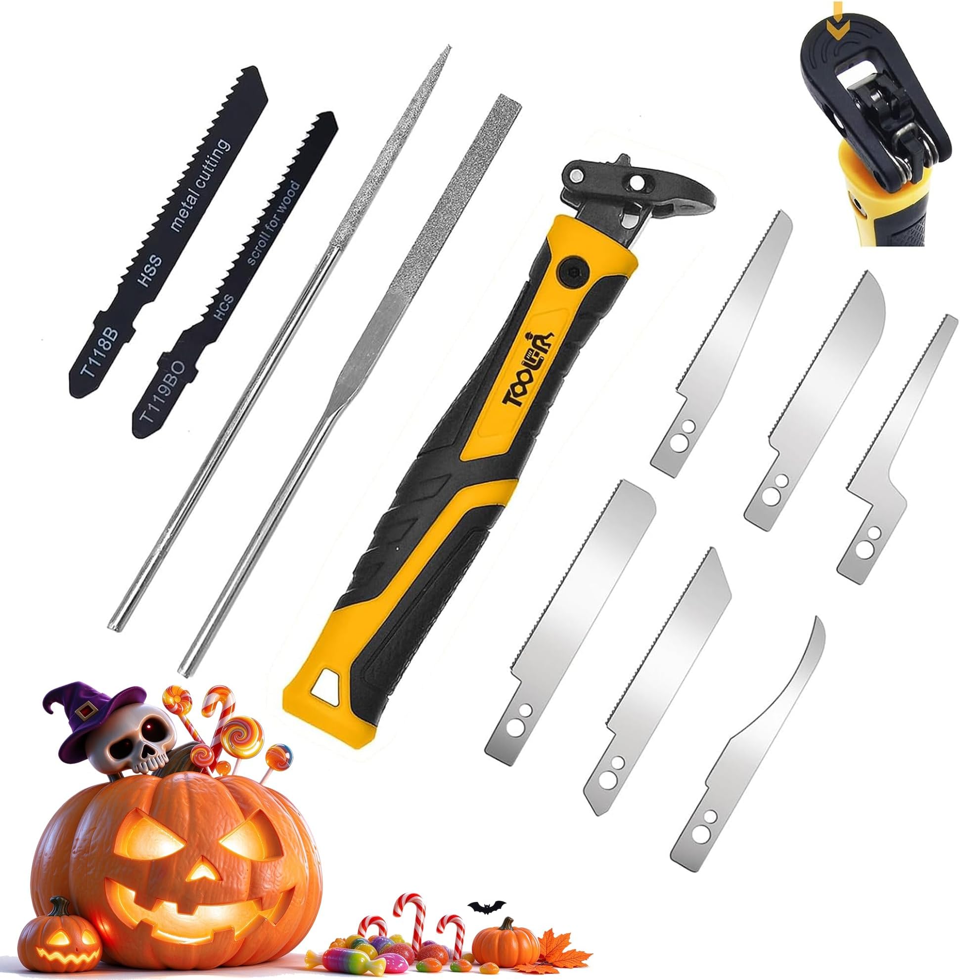 TOOLAN: 10-In-1 Model Craft Hand Saw & File Set. DIY Mini Razor Saw&File Kit for Handcrafted, Modeling, Plastic, and Other Fine Cutting, Reliable Blade Quick Change Mechanism