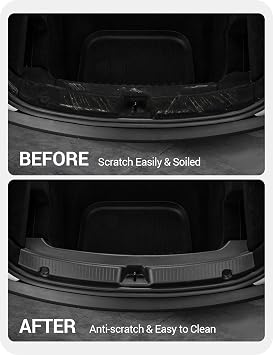 BASENOR Rear Bumper Guard for 2025 2026 Tesla Model Y Juniper, Full Edge Coverage TPE Trunk Sill Protector, Anti-Scratch Shield for Dogs & Cargo Model Y Juniper (Premium & Performance) OEM Look