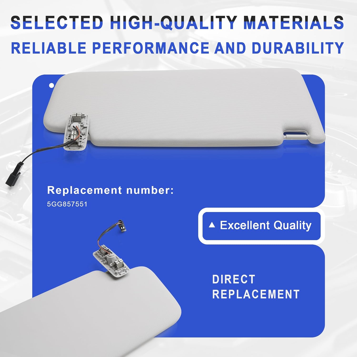 5GG857551 Left Car Front Sun Visor Compatible with VW Golf Passat CC Jetta(Left)