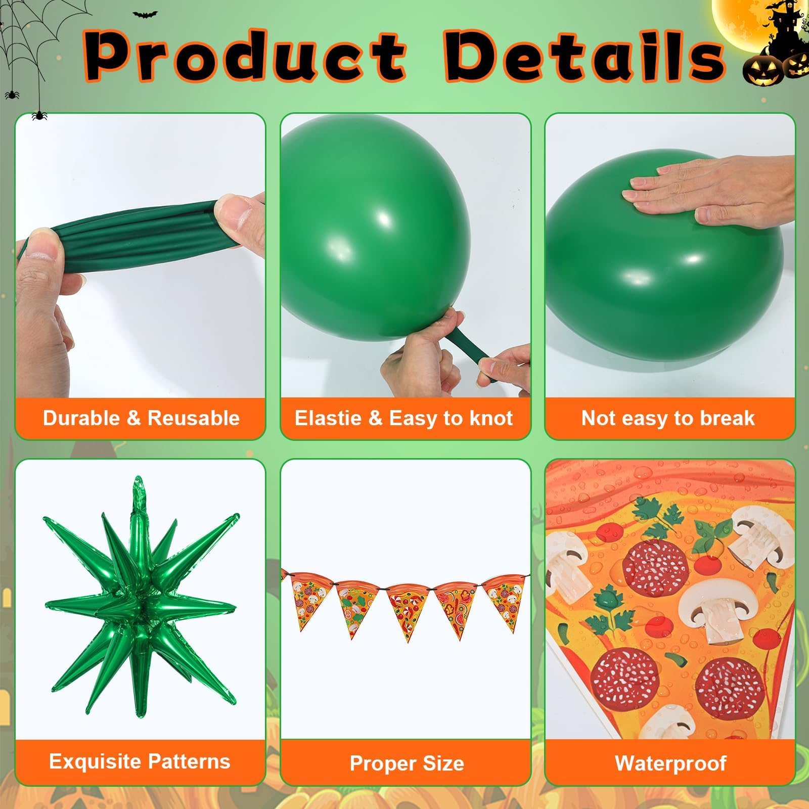 Kit di decorazioni per auto a tema tartaruga per baule di Halloween, garage, interni ed esterni, super decorazioni per SUV, fan dei film dei cartoni animati, eroi, feste, prato, porta ad arco esterno
