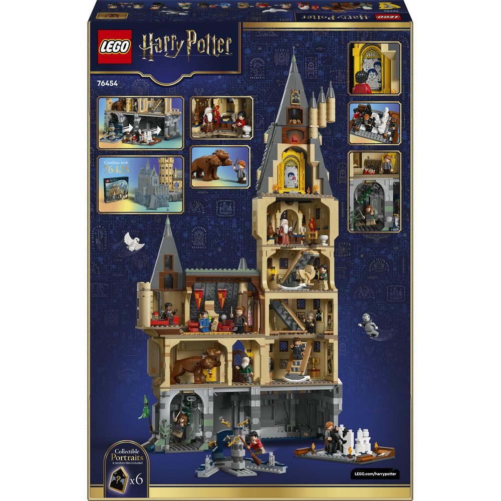 LEGO Harry Potter Zamek Hogwart: Główna wieża 76454 | Kolekcja modułowa, model zamku z figurkami, prezent dla fana Harry’ego Pottera 10+, zestaw klocków dla dzieci, 2135 elementów