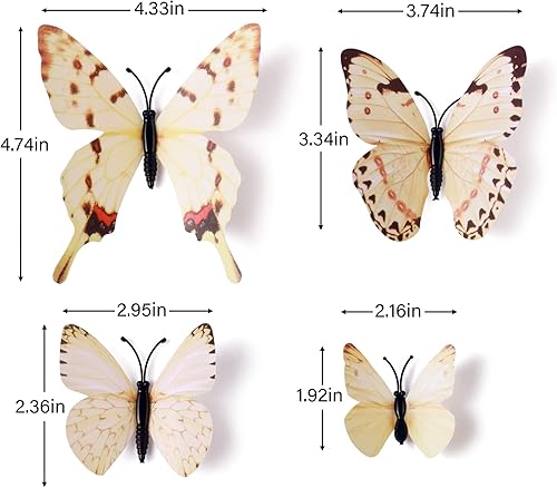 Miniatura 2 de LiveGallery 72 calcomanías de pared de mariposas 3D extraíbles para bricolaje, mariposas coloridas, decoración artística, murales para el hogar,