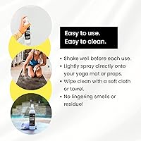 Vista 8 de Yoga Clean – Limpiador de esterillas de yoga ecológico y spray desodorante Neutraliza el sudor y el olor para proteger tu esterilla Fórmula a