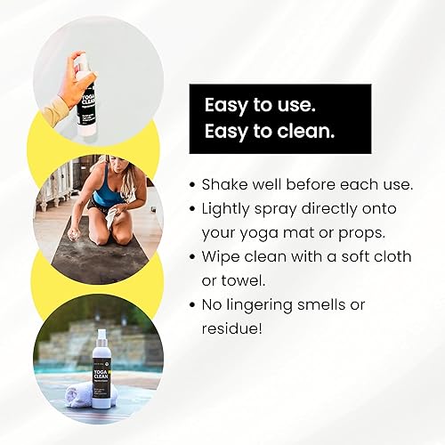 Miniatura 8 de Yoga Clean - Spray de limpieza natural para esterilla de yoga y desodorante para combatir el olor y proteger tu esterilla, fabricado en los Estados