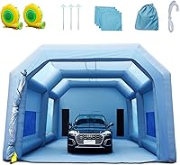 Vista 1 de VEVOR - Carpa inflable para pintar coches y camiones, gran refugio portátil con dos sopladores de alta potencia de 950W+1100W, refugio de pintura