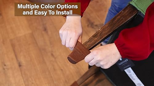 Miniatura 3 de NancyProtectz - Protectores de calcetines para patas de muebles, patentados con agarres de goma y almohadillas de fieltro de doble capa, (marrón