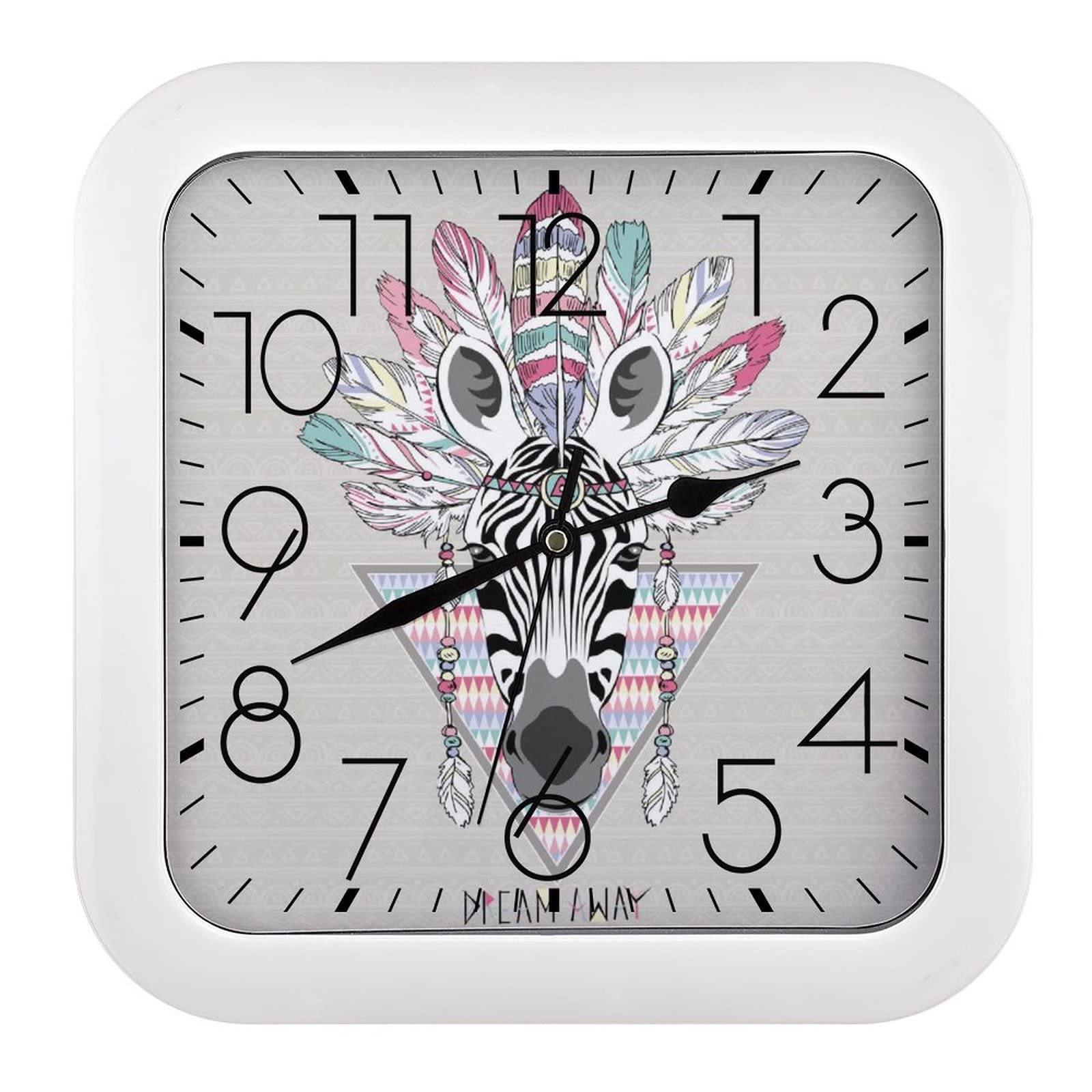 Pendule murale cheval ethnique moderne horloge silencieuse maison 26cm
