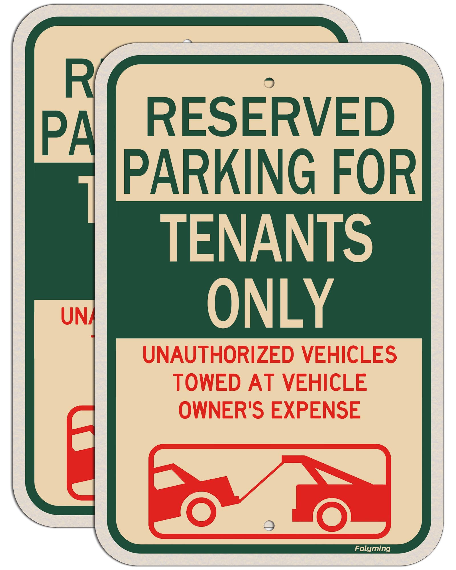 2 Pack Reserved Parking Sign Tenants Only Sign 18 x 12 Inches Reserved Parking For Tenants Unauthorized Vehicles Towed Signs Metal Reflective Sturdy