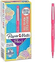 Vista 21 de Paper Mate Flair Pen, punta media de 0.7 mm, negro, caja de 12