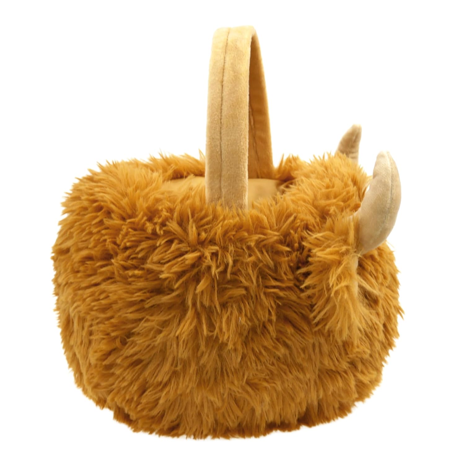 Dearsun Personalized 3D Plush Highland Cow Easter Basket – Custom Embroidered Name, Soft Yak Easter Egg Hunting Basket for Kids, Perfect Candy & Gift Bucket for Easter, Halloween & Birthday