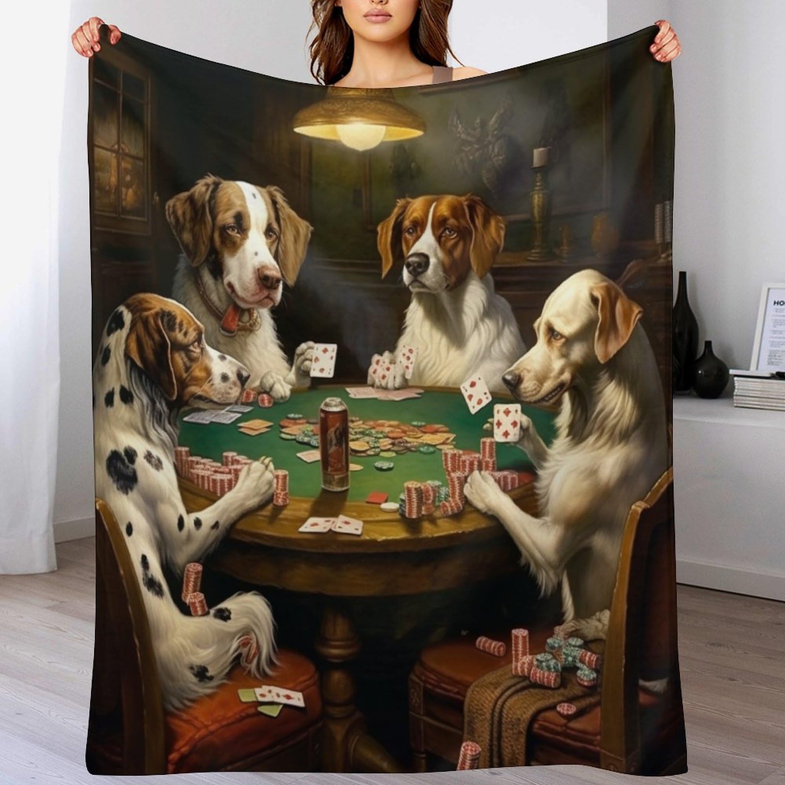 Couverture polaire canapé pour chien grand tapis chaud et douillet pour soirée d'hiver