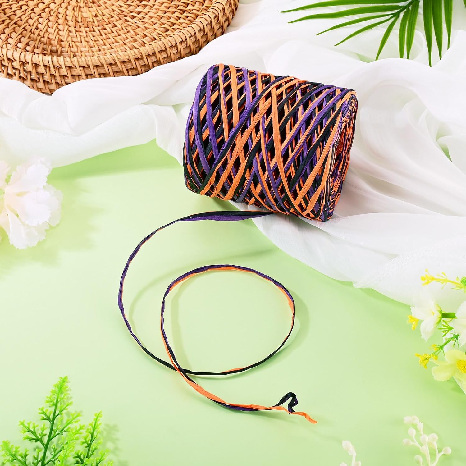 1 Roll Raffia Ribbon 5mm for Gifts Packing DIY Crafts Decorations
