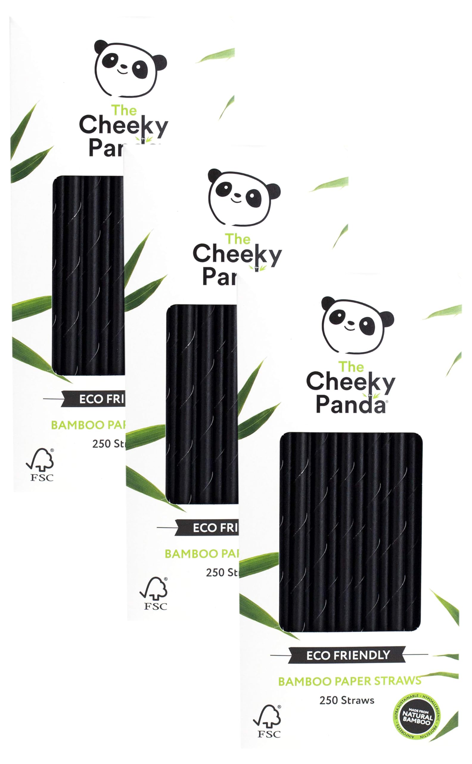 The Cheeky Panda Bamboo Paper Straws | 250 Black Coloured Paper Drinking Straws — view 11