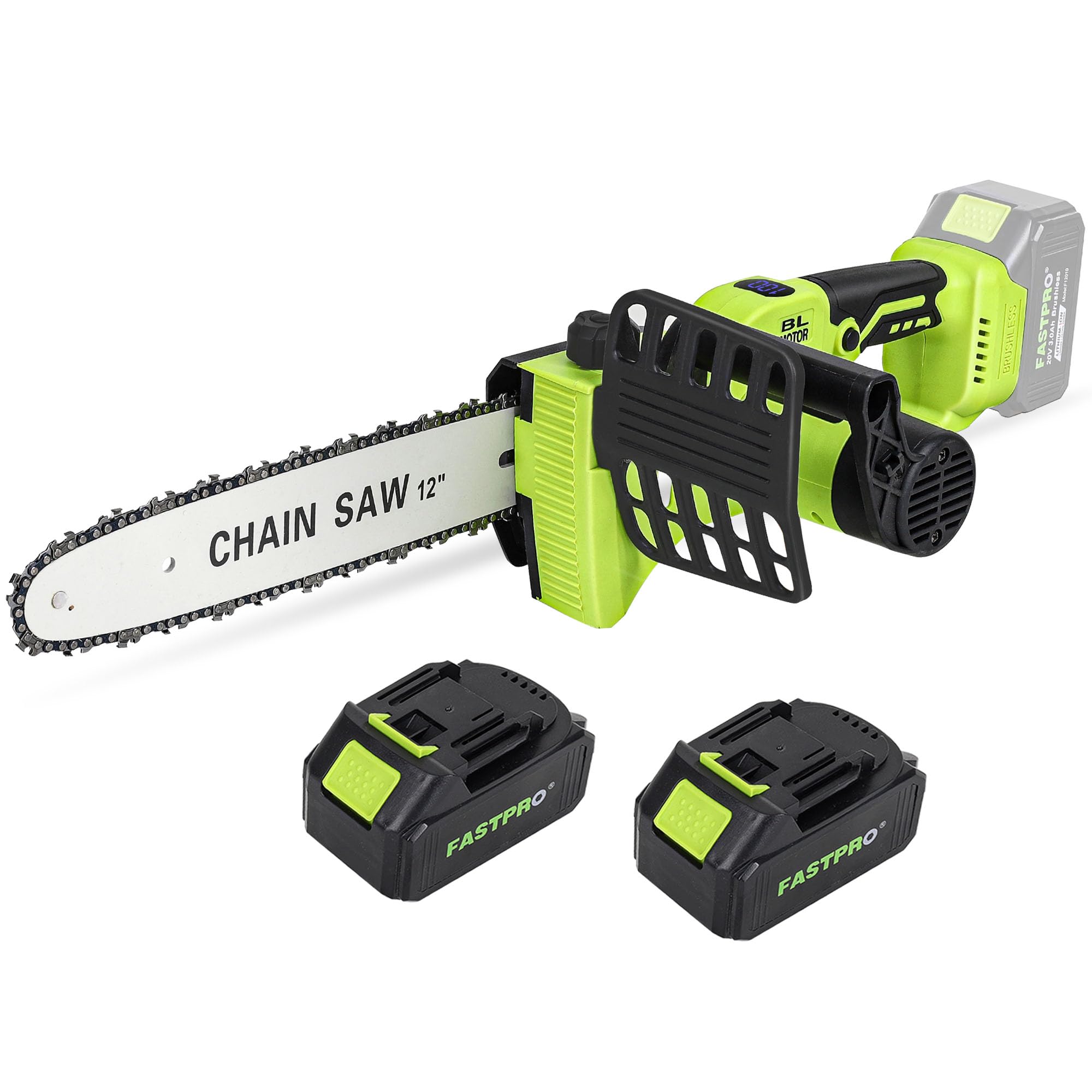 新品未開封 BLAHRMY CHAINSAW 12inch FASTPRO 12-Inch Cordless Chainsaw, 20V Brushless Chain Saw kit, 2