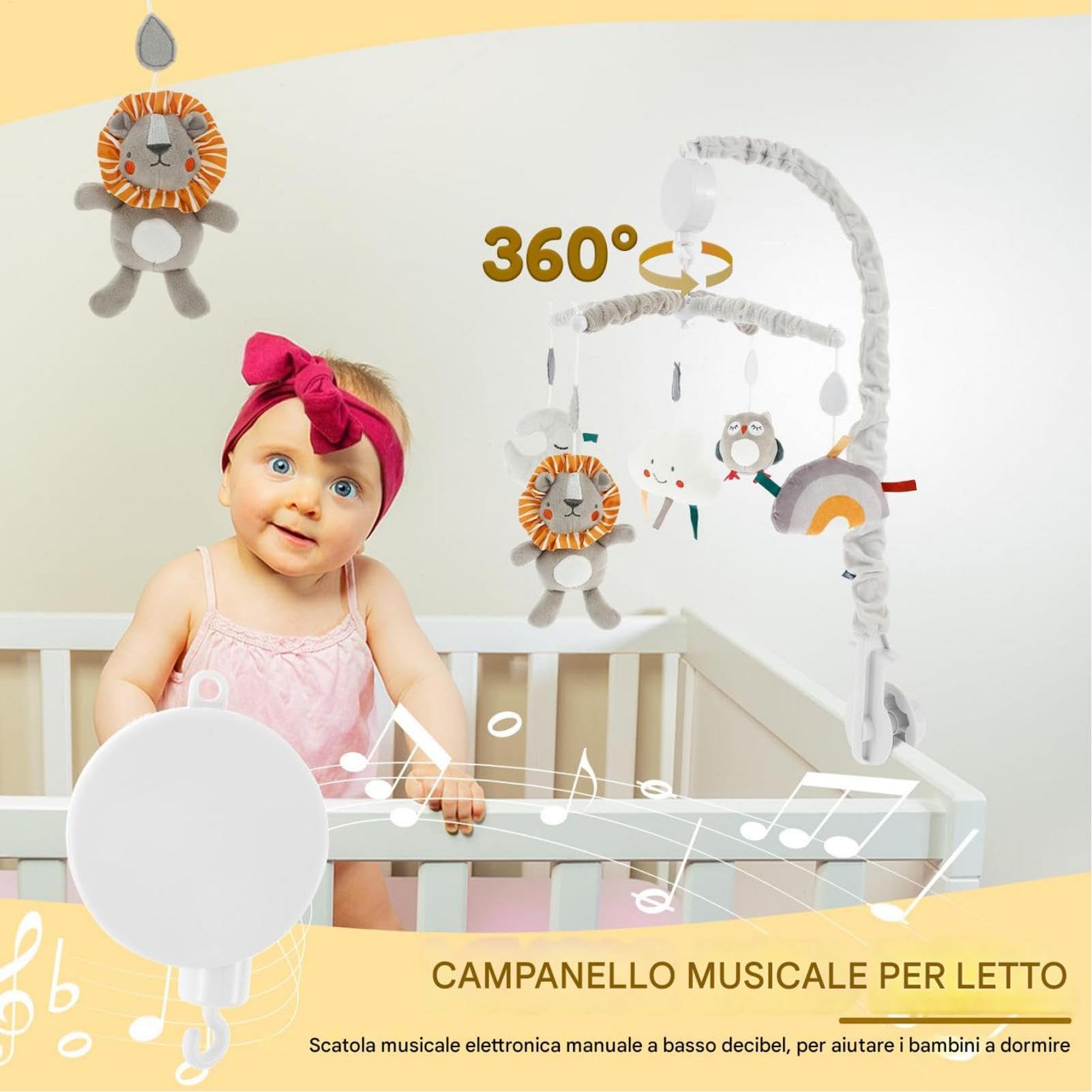 Giostrina Culla Neonato Mobile morbido rassicurante per bambini