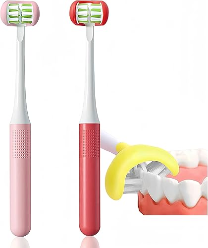 FOREVIVE Cepillos de dientes para niñas de 8 a 12 años, cerdas suaves, suaves y suaves para un cuidado completo de los dientes y las encías