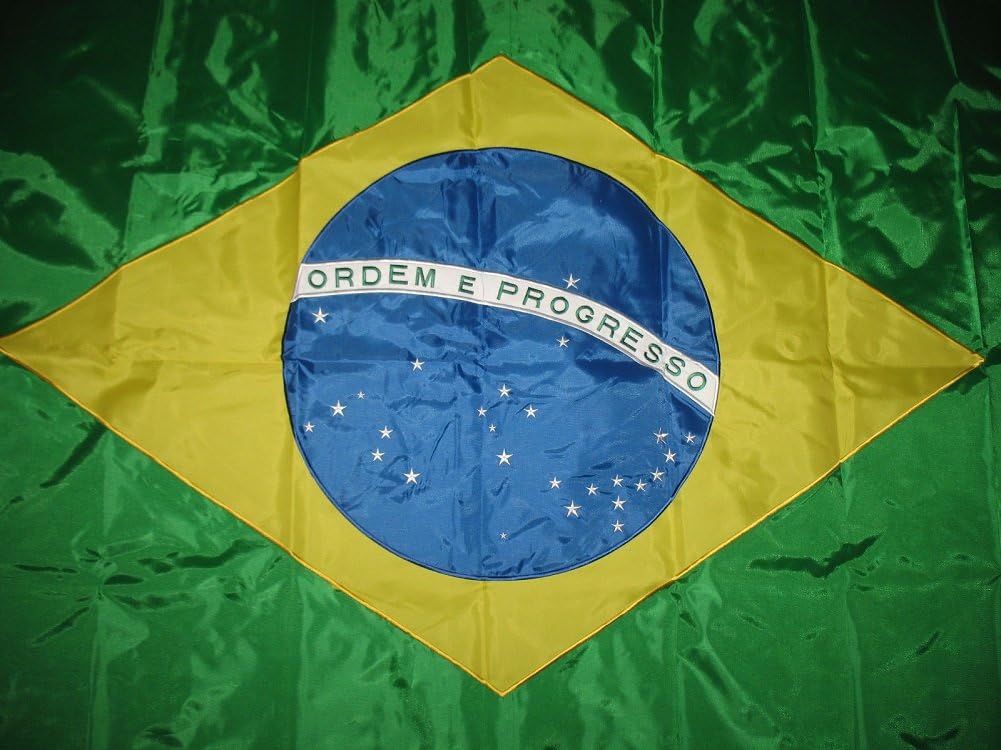 3x5 Brazil Brazilian Embroidered Sewn Solarmax Nylon Flag 3'x5' Banner w/ clips