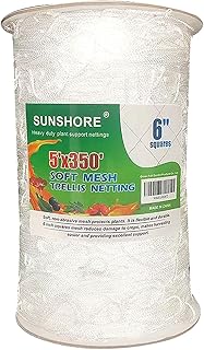 5x350ft Garden Trellis Netting - Heavy-Duty Polyester Outdoor Plant Supp...