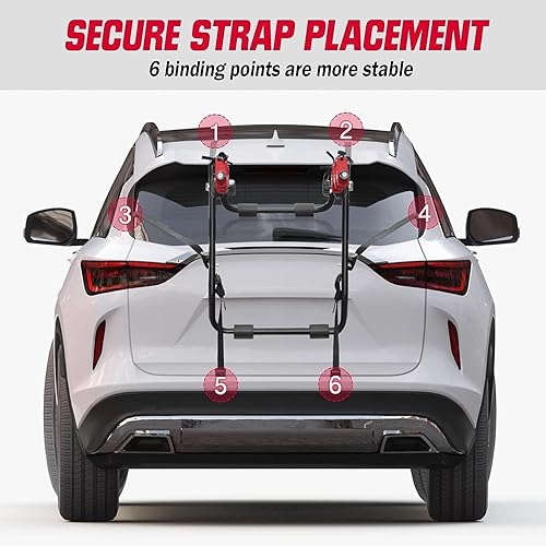 Miniatura 2 de Blueshyhall Portabicicletas para SUV, soporte para maletero 2 portabicicletas para coche Hatchback Seden