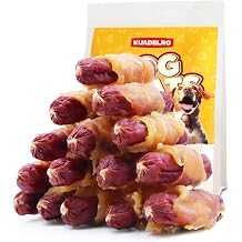 KUDELRO Duck Sausage Dog Treats, Chicken Jerky Soft Dog Chews High Protein Training Treats for Senior Small Medium Large Breeds 8oz/226g