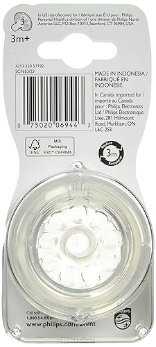 Miniatura 3 de Philips AVENT - Biberón natural de flujo medio 3M+, tamaño único, 2 unidades