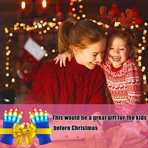 Miniatura 5 de Guantes de dedo con luz LED para niños, adolescentes, adultos, Pascua, Halloween, Navidad, regalos para fiestas, Azul oscuro