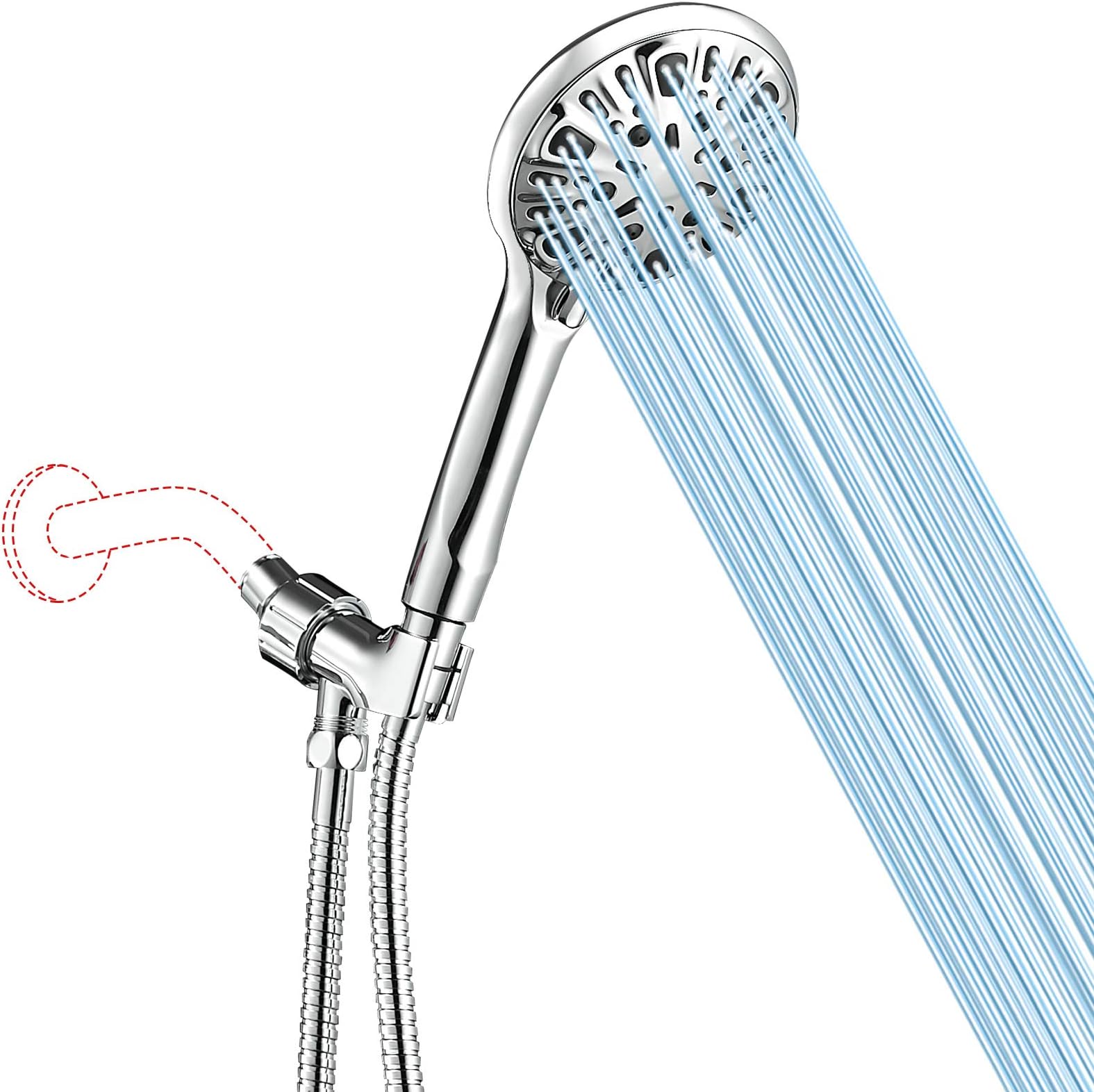 Waterpik High Pressure Shower Head Handheld Spray, 2in1 Dual System