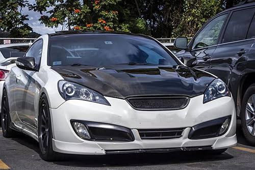 Miniatura 8 de Parrilla de malla de parachoques delantero para Hyundai Genesis Coupe 2008-2012 fibra de carbono negra