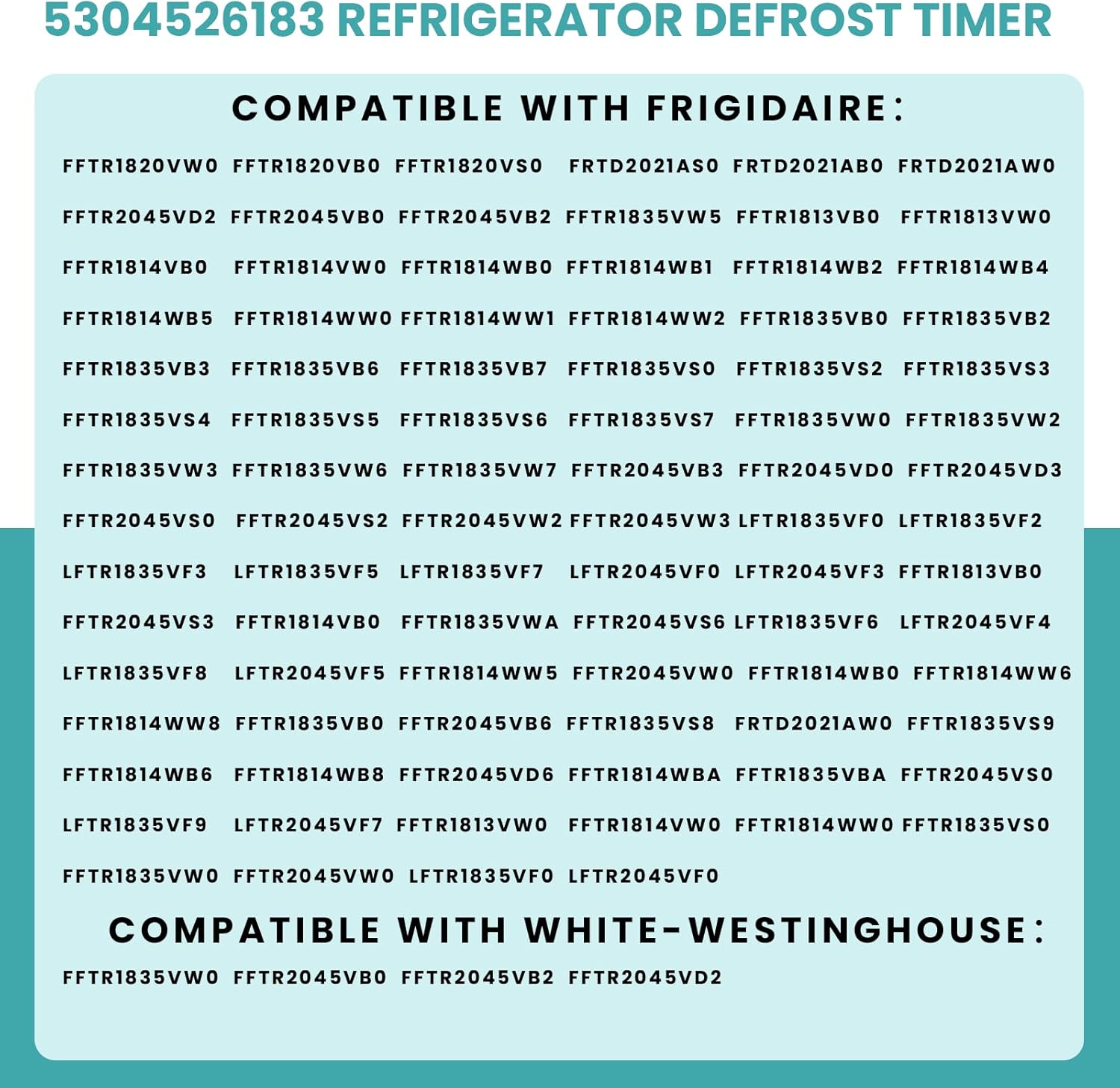 5304526183 Refrigerator Defrost Timer (6H40min) – Replacement Part Compatible with Frigidaire and White-Westinghouse – Replaces AP7014390, PS16227343, EAP16227343